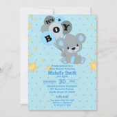 Niedlicher Wasserfarbenbär Der Junge Balkon Einladung (Vorderseite)