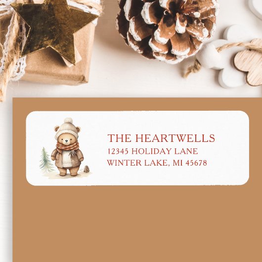 Niedlicher Wasserfarbenbär Weihnachten Rücksendead