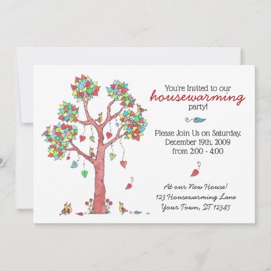 Niedlicher Wasserfarbenbaum Einladung (Vorderseite)