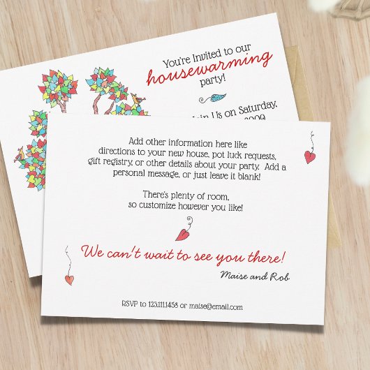 Niedlicher Wasserfarbenbaum Einladung