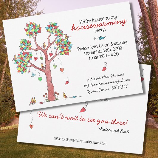 Niedlicher Wasserfarbenbaum Einladung