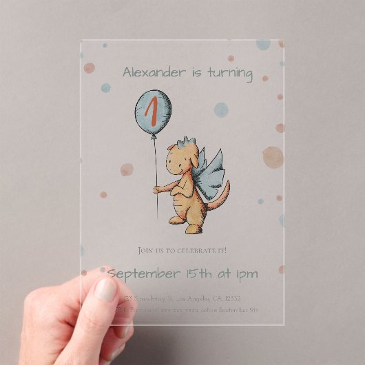 Niedlicher Wasserfarbendrache Balloon zum ersten G Acryleinladungen (Insitu (Handheld))