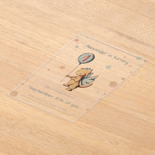 Niedlicher Wasserfarbendrache Balloon zum ersten G Acryleinladungen (Ablage )