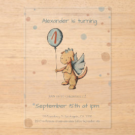 Niedlicher Wasserfarbendrache Balloon zum ersten G Acryleinladungen