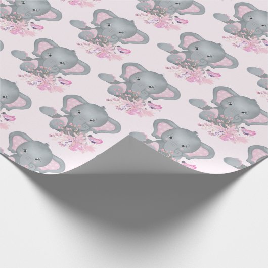 Niedlicher Wasserfarbenelephant Geschenkpapier (Ecke)
