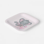 Niedlicher Wasserfarbenelephant Pappteller (Gewinkelt)