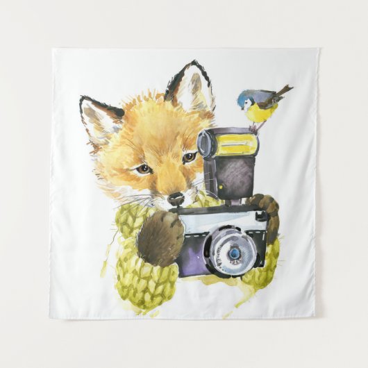 Niedlicher Wasserfarbenfox Bilder machen Wandteppich (Vorderseite)