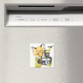 Niedlicher Wasserfarbenfox fotografiert Magnet (In Situ (Geschirrspüler))