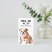 Niedlicher Wasserfarbenfroher Hund Walker Visitenkarte (Stehend Vorderseite)