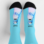 Niedlicher Wasserfarbenfroher Name des Tieres Socken (Oben)