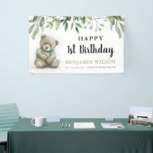 Niedlicher Wasserfarbenfroher Teddybär, der Geburt Banner (Messeveranstaltung)
