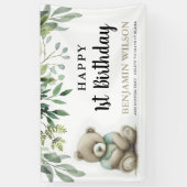 Niedlicher Wasserfarbenfroher Teddybär, der Geburt Banner (Vertikal)