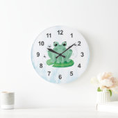Niedlicher Wasserfarbenfrosch Große Uhr (Zuhause)