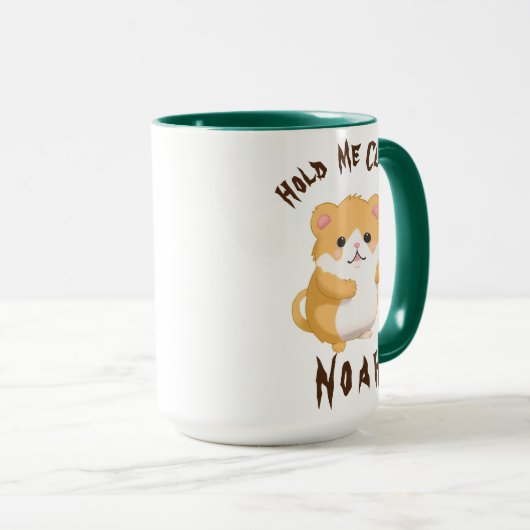 Niedlicher WasserfarbenHamster hält mich Naher an Tasse (VorderseiteRechts)