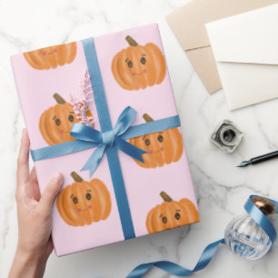 Niedlicher Wasserfarbenkürbis Geschenkpapier