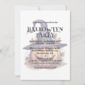 Niedlicher Wasserfarbenkürbis in ein Hut-Halloween Einladung (Vorderseite)