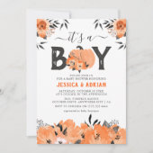 Niedlicher Wasserfarbenkürbis 'It's a Boy' Kinderd Einladung (Vorderseite)