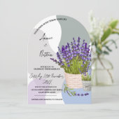 Niedlicher Wasserfarbenlavender sticht bei einer B Einladung (Stehend Vorderseite)