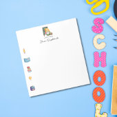 Niedlicher Wasserfarbenlehrer mit Linien Notizblock