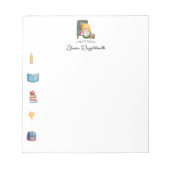 Niedlicher Wasserfarbenlehrer Notizblock (Vorderseite)