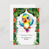 Niedlicher Wasserfarbenpapagei Dankeskarte (Vorne/Hinten)