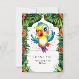 Niedlicher Wasserfarbenpapagei Dankeskarte