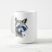 Niedlicher Wasserfarbenraccoon Kaffeetasse (Vorderseite Links)