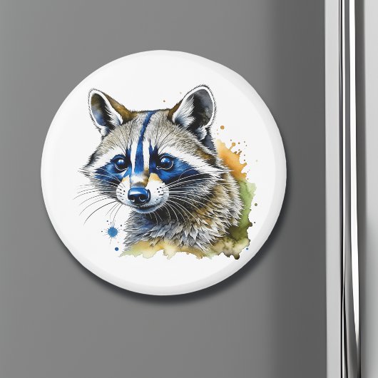 Niedlicher Wasserfarbenraccoon Runder Aufkleber