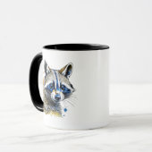 Niedlicher Wasserfarbenraccoon Tasse (Vorderseite Links)