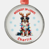 Niedlicher Wasserfarbenspass Border Collie Schneef Ornament Aus Metall (Vorne)