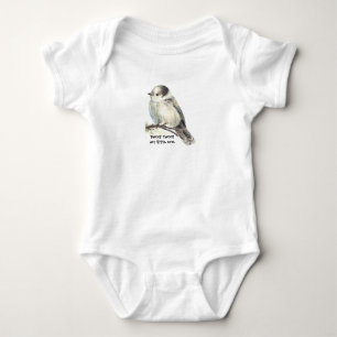 Niedlicher Wasserfarbenvogel Tweete meinen kleinen Baby Strampler