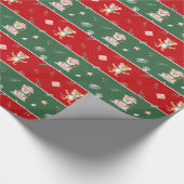 Niedlicher Wasserfarbiger Tiger in der Weihnachtsm Geschenkpapier (Ecke)