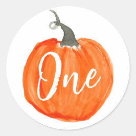 Niedlicher Wasserkürbis zum ersten Geburtstag Runder Aufkleber
