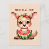 Niedlicher Wassermelon Kangaroo hinzufügen Postkarte (Vorderseite)