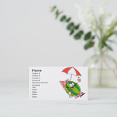 niedlicher Wassermelone-Charakter mit Saft Visitenkarte (Stehend Vorderseite)