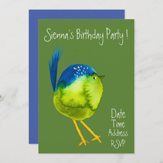 Niedlicher Wasservogel Geburtstagsparty Einladung (Vorne/Hinten)