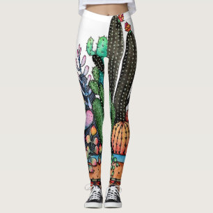 Niedlicher Watercolor-Kaktus-Garten im Topf Leggings