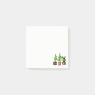 Niedlicher Watercolor-Kaktus in den Töpfen Post-it Klebezettel
