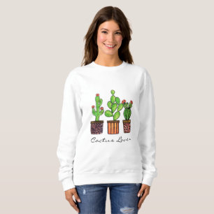 Niedlicher Watercolor-Kaktus in den Töpfen Sweatshirt