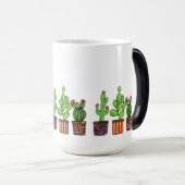 Niedlicher Watercolor-Kaktus in den Töpfen Verwandlungstasse (VorderseiteRechts)