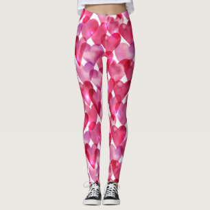 Niedlicher watercolor-rotes rosa Herz des Leggings
