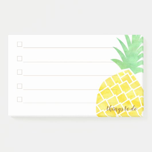Niedlicher Watercolor-tropische Ananas, zum der Post-it Klebezettel (Vorderseite)