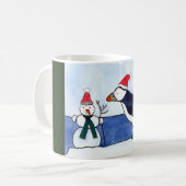 Niedlicher Watercolor und Tinte des Puffin Kaffeetasse (Vorderseite Links)