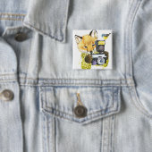 Niedlicher WatercolorFox, der Fotos macht Button (Beispiel)