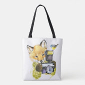Niedlicher WatercolorFox, der Fotos macht Tasche (Rückseite)