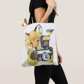 Niedlicher WatercolorFox, der Fotos macht Tasche (Von Nahem)