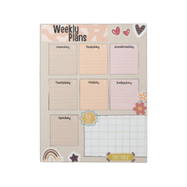 Niedlicher Weekly-Planer und Aufgabenliste Notepad Notizblock