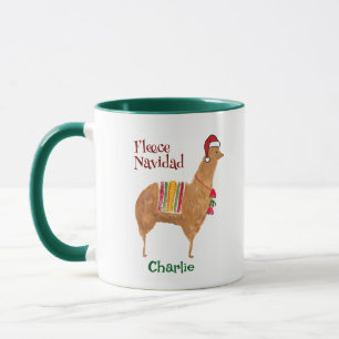 Niedlicher Weihnachten Alpaca Personalisierter Tie Tasse