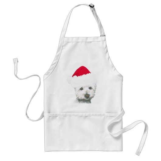 Niedlicher WeihnachtenWestie Hund Schürze (Vorne)