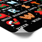 Niedlicher Weihnachts Alphabet Kindergarten Kinder Poster (Ecke)